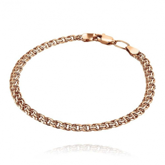 Золотой браслет 585, плетение бисмарк, длина 18 см