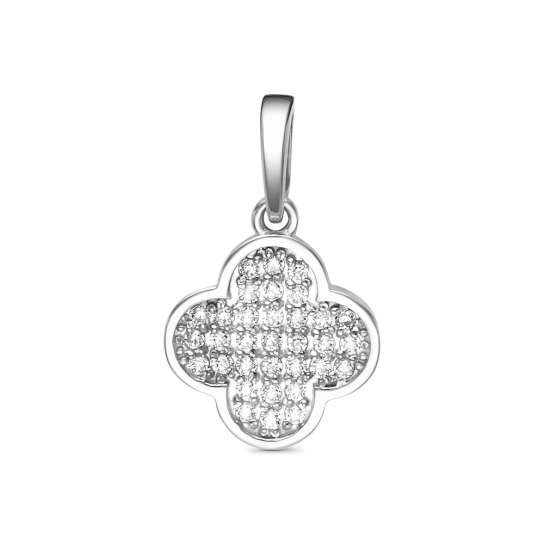 Серебряная подвеска 925, женская, с фианитом