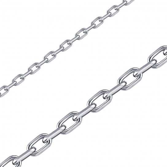 Серебряная цепочка 925 на шею, плетение якорное, длина 45 см