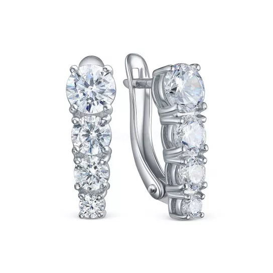 Серебряные серьги 925, женские, с фианитом