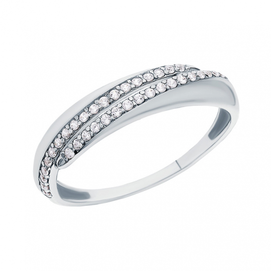Серебряное кольцо 925, женское, с фианитом, размер 16.5
