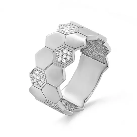 Серебряное кольцо 925, женское, с фианитом, размер 18