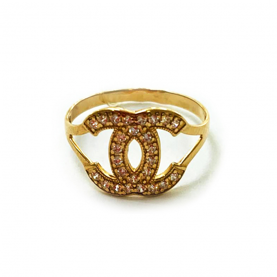 Золотое кольцо 585, женское, с фианитом, размер 18.5