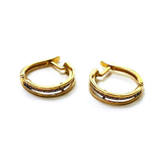 Золотые серьги 585, женские, с фианитом