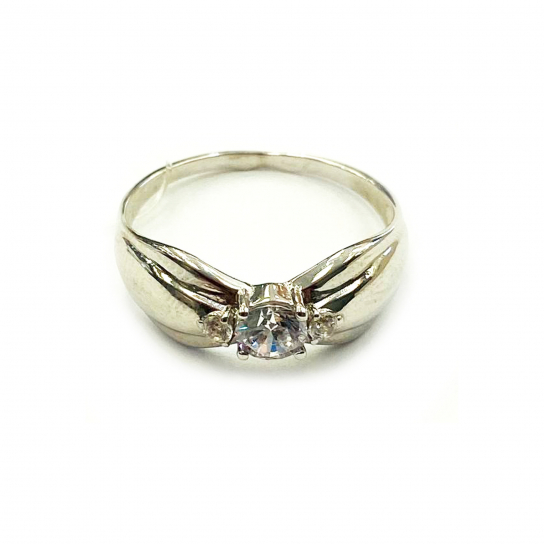 Серебряное кольцо 925, женское, с фианитом, размер 17.5