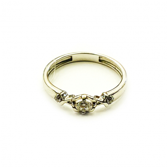 Серебряное кольцо 925, женское, с фианитом, размер 18.5