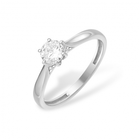 Серебряное кольцо 925, женское, с фианитом, размер 18.5