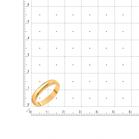 Золотое обручальное кольцо 585, размер 19.5