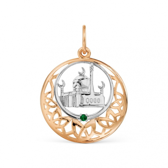 Золотая подвеска 585, с фианитом