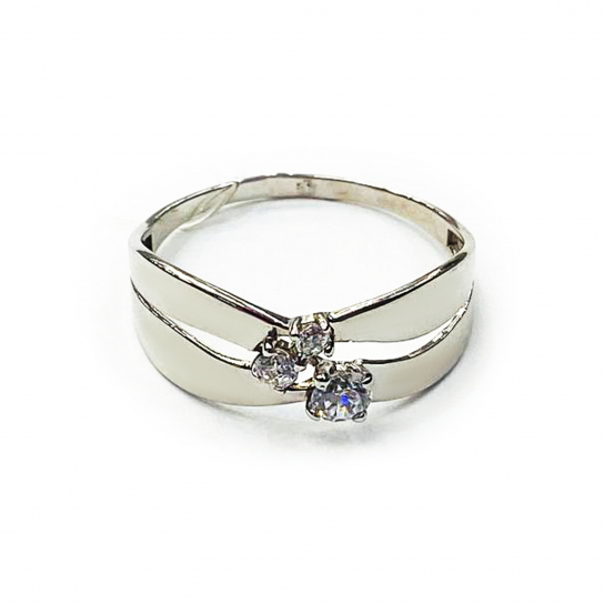 Серебряное кольцо 925, женское, с фианитом, размер 19