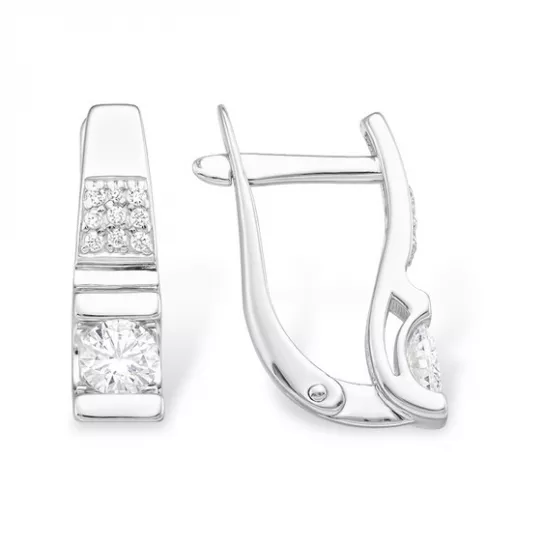 Серебряные серьги 925, женские, с фианитом