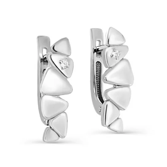 Серебряные серьги 925, женские, с фианитом