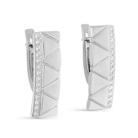 Серебряные серьги 925, женские, с фианитом