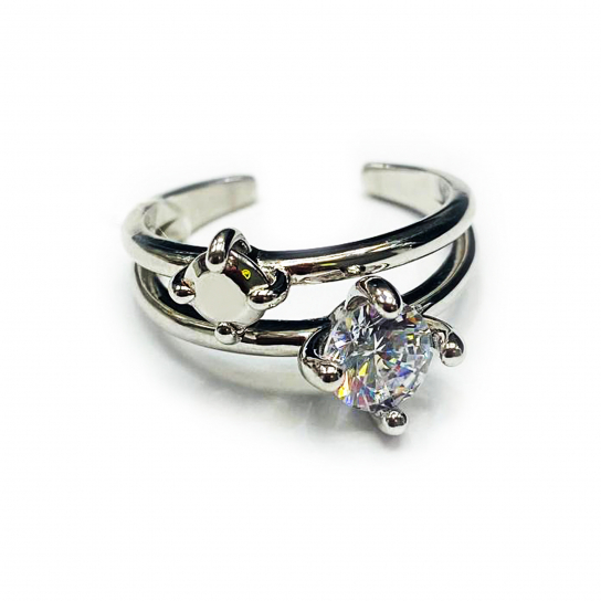 Серебряное кольцо 925, женское, с фианитом, размер 17