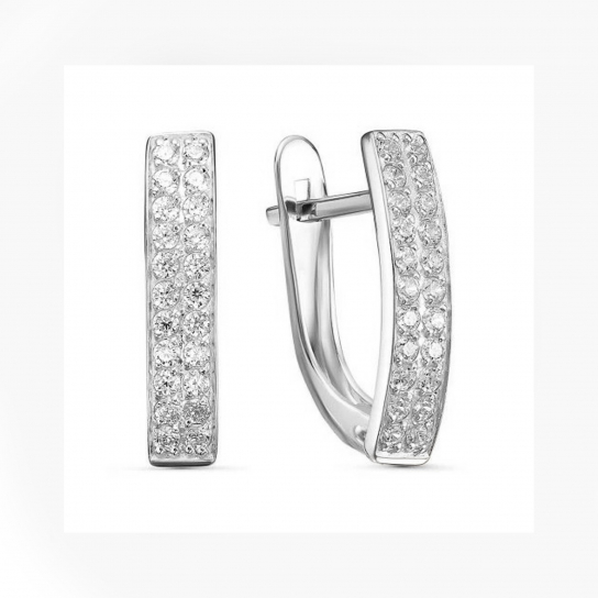 Серебряные серьги 925, женские, с фианитом
