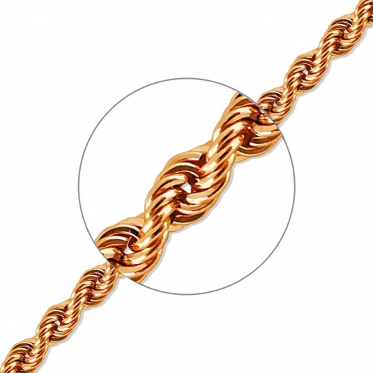 Золотой браслет 585, плетение кордовое пустотелая, длина 18 см