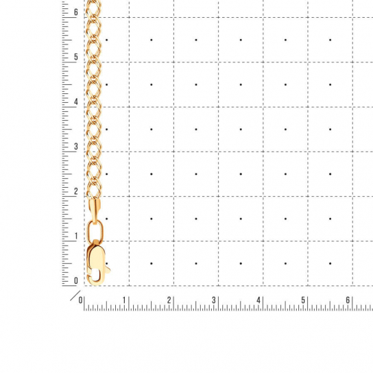 Золотой браслет 585, плетение двойной ромб, длина 20 см
