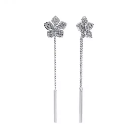 Серебряные серьги 925, женские, с фианитом