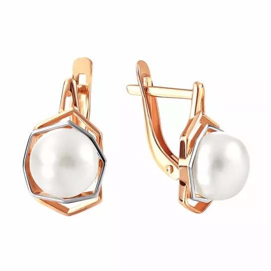 Серьги с жемчугом из золота