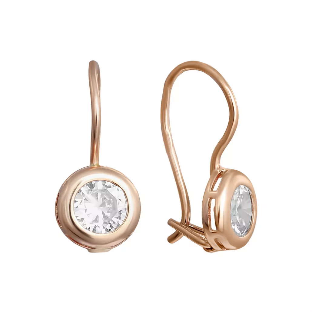 Серьги детские с фианитом из золота арт. 110324398 за 6639 руб | Серьги ...
