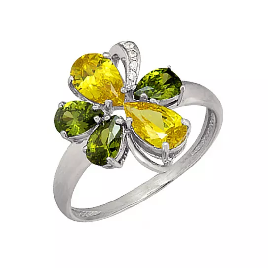 Серебряное кольцо 925, женское, с фианитом, размер 19.5