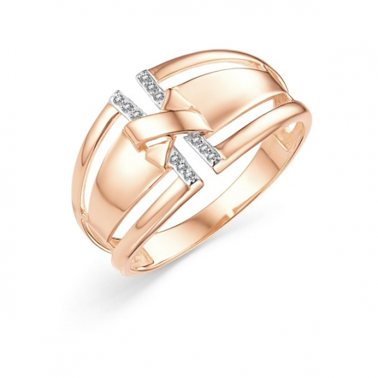 Золотое кольцо 585, женское, с фианитом, размер 20