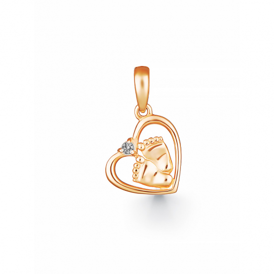 Золотая подвеска 585, женская, с фианитом