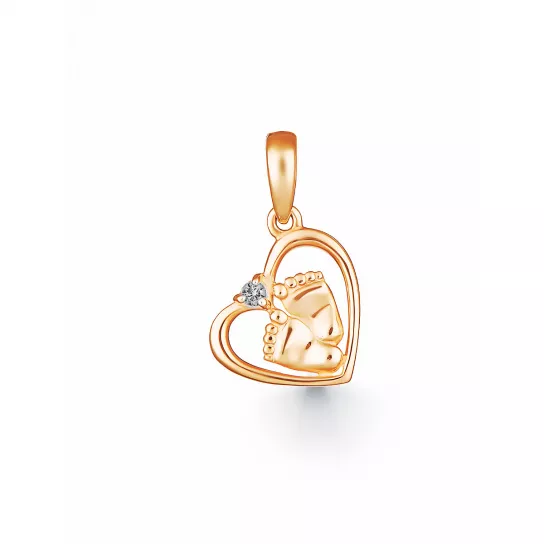 Золотая подвеска 585, женская, с фианитом