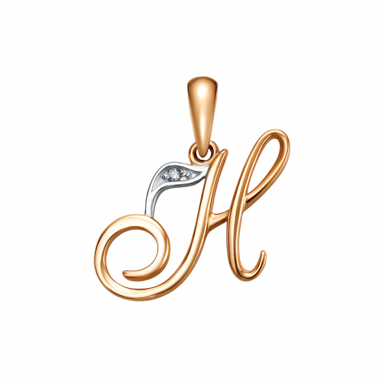 Золотая подвеска 585, женская, с фианитом