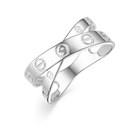 Золотое кольцо 585, женское, с фианитом, размер 18