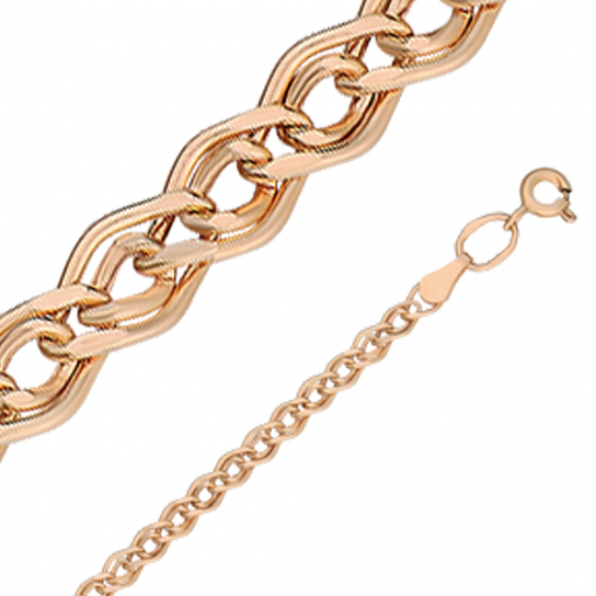 Золотой браслет 585, плетение нонна пустотелая, длина 20 см