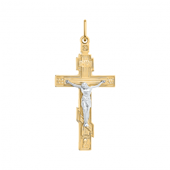 Золотой крестик 585 нательный, на шею