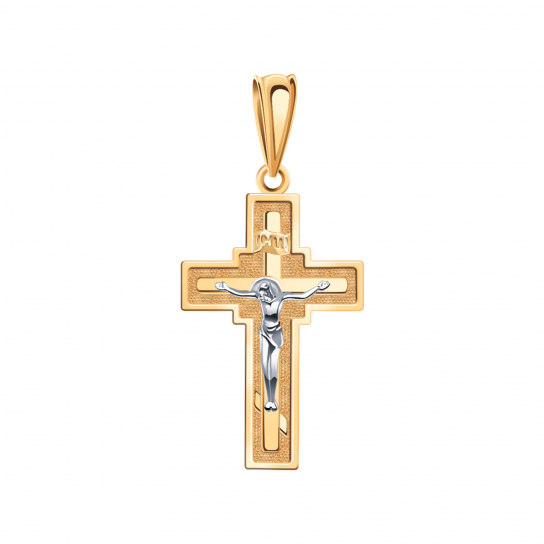 Золотой крестик 585 нательный, на шею