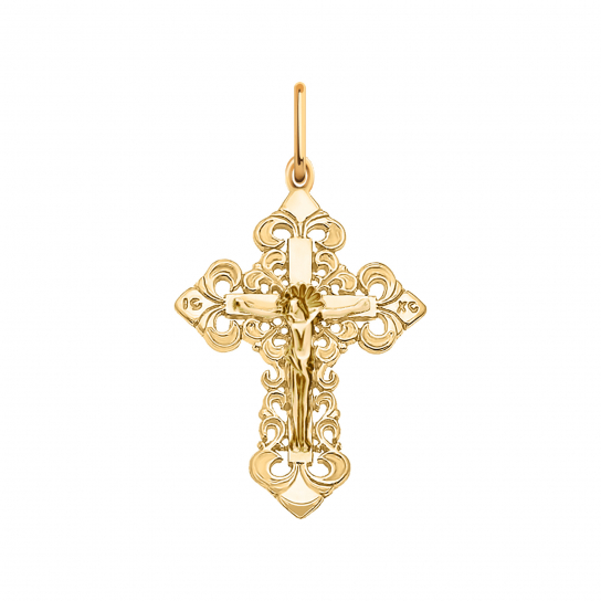 Золотой крестик 585 нательный, на шею