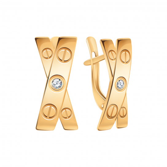 Золотые серьги 585, женские