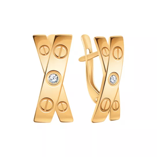 Золотые серьги 585, женские