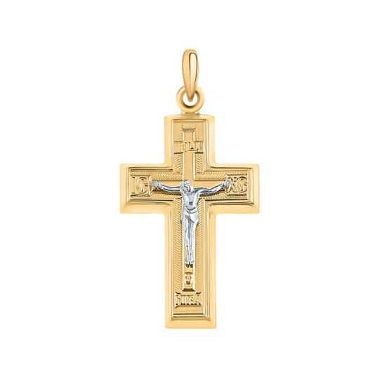 Золотой крестик 585 нательный, на шею