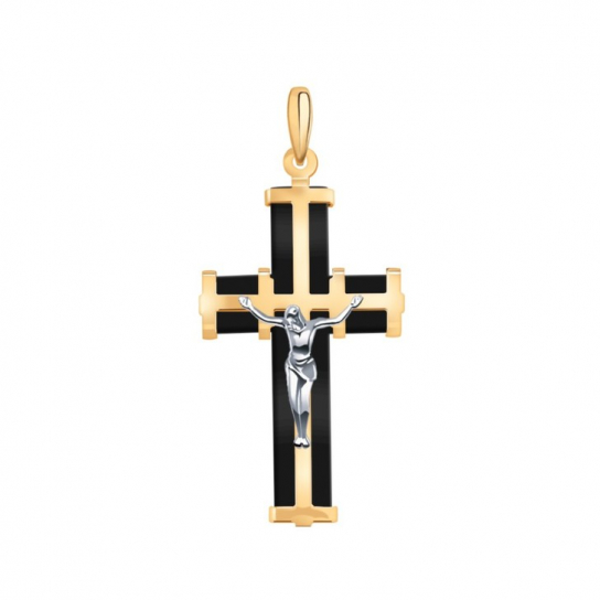 Золотой крестик 585 нательный, на шею