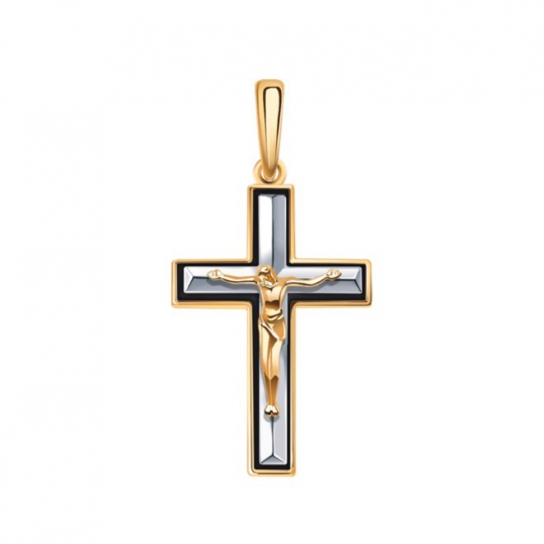 Золотой крестик 585 нательный, на шею