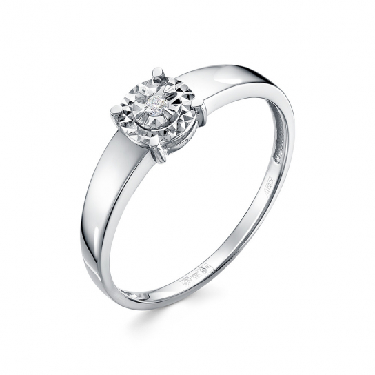 Золотое кольцо 585, женское, с бриллиантом, размер 17.5