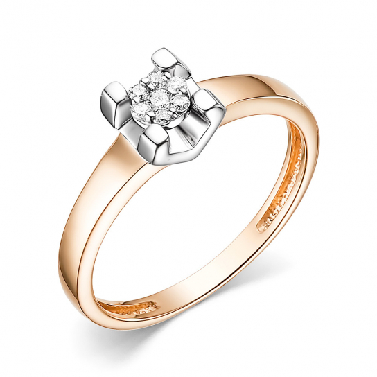 Золотое кольцо 585, с бриллиантом, размер 18