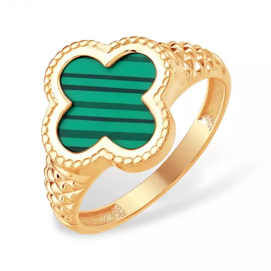 Кольцо с малахитом из золота