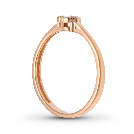 Золотое кольцо 585, с бриллиантом, размер 15.5