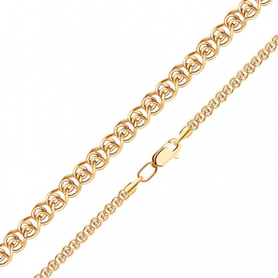 Золотой браслет 585, плетение лав пустотелая, длина 16 см