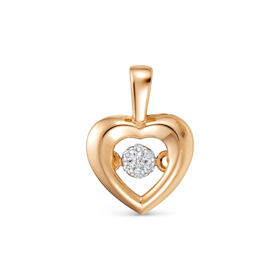 Золотая подвеска 585, женская, с бриллиантом