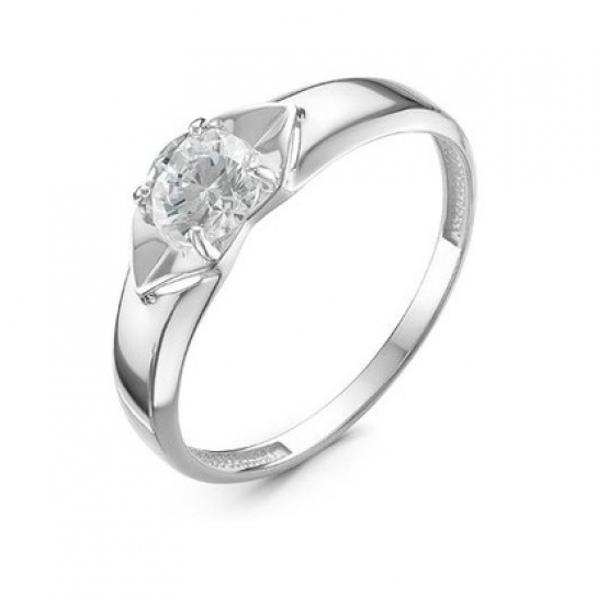 Золотое кольцо 585, женское, с фианитом, размер 17