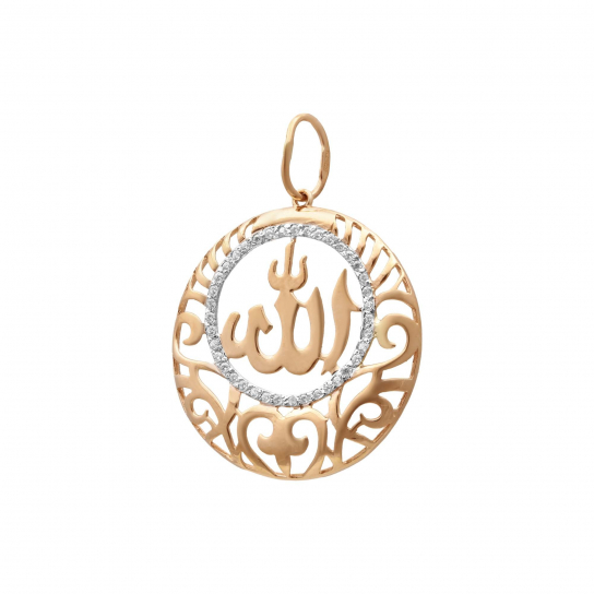 Золотая подвеска 585, с фианитом