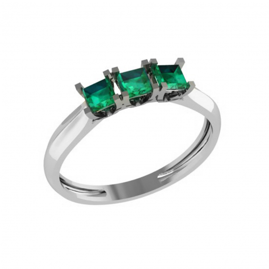 Золотое кольцо 585, женское, с изумрудом, размер 17.5