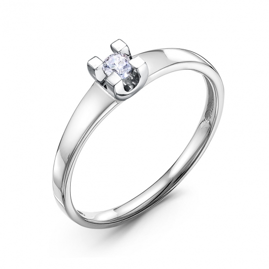 Золотое кольцо 585, с бриллиантом, размер 16.5