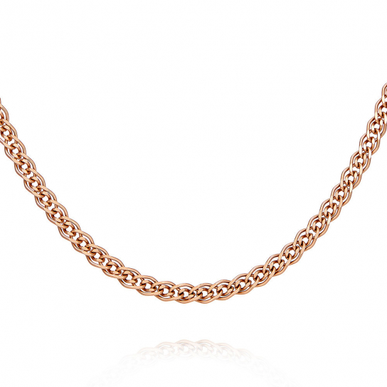 Золотая цепочка 585 на шею, плетение нонна, длина 50 см, цвет красное золото